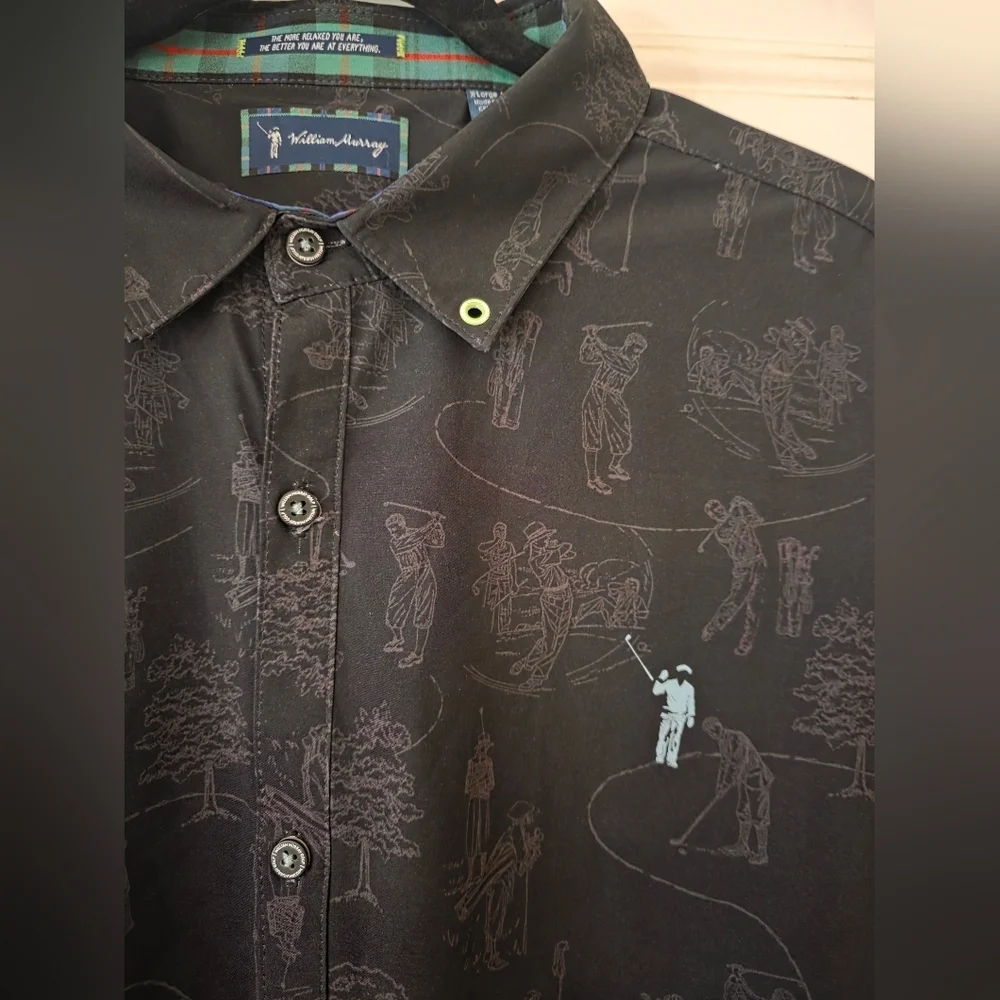 ⛳ William Murray Performance Golf Long Sleeve Button Down Shirt X-large - Picture 2 of 8